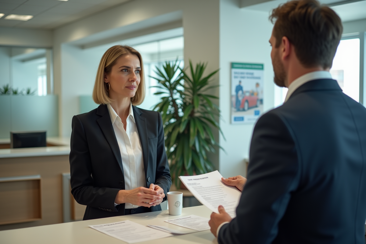 Femme professionnelle discutant de prêt avec conseiller bancaire
