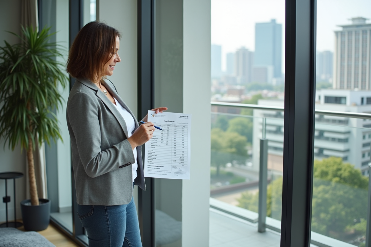 Femme regardant un calendrier d